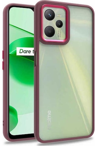 Realme C35 Kılıf Zore Flora Kapak Kırmızı