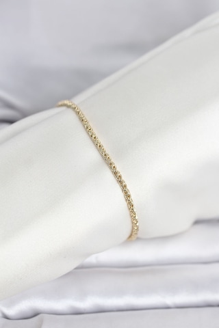 Cm 14k Gold Renk Burgulu Zincir Model Kadın Bileklik Çok Renkli