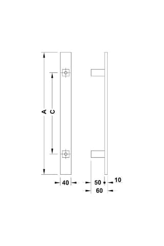 Hafele Cosimo Çekme Kol 450Mm, Mat Siyah Renk