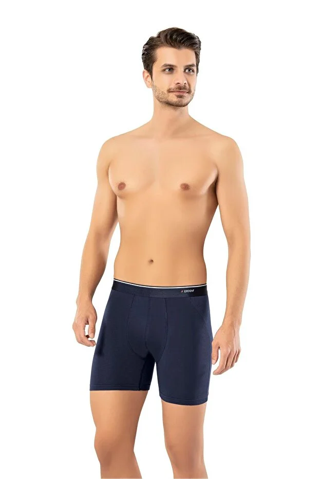 Erdem Erkek Lacivert Likralı Uzun Paça Boxer Kutulu- 1470l