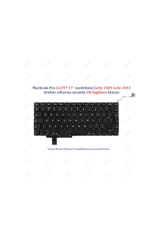 Apple Uyumlu MacBook Pro İle 17inc A1297 Klavye Tuş Takımı Uk-ingilizce