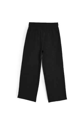 Beli Lastikli Siyah Kız Çocuk Eşofman Altı - Rahat Geniş Paça Kalın Kumaş 7-8-9-10-11-12-13-14 Yaş Siyah