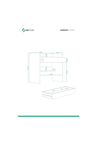 Harmony Tek Çekmeceli Çalışma Masası Beyaz - Cadiz