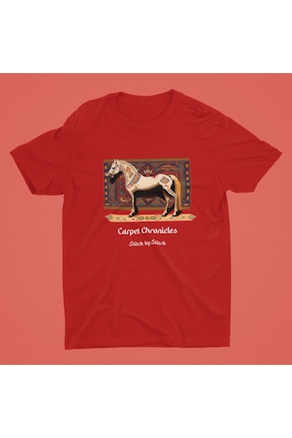 Noıssey Carpet Chronicles - Etnik Tasarımlı Unisex Oversize T-shirt Kırmızı