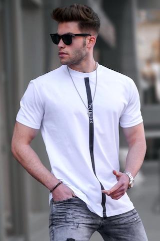 Madmext Madmext Baskılı Beyaz T-shirt 5378-beyaz Beyaz