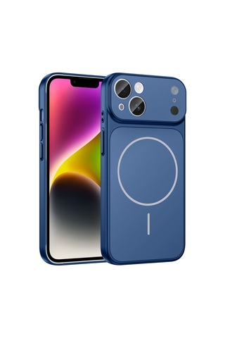 Apple Uyumlu iPhone 14 Kılıf M-safe Şarj Özellikli Kamera Korumalı Kapak Ryc / Formen Mavi