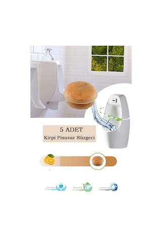 5 Li Set - Mango Kokulu Kirpi Pisuvar Süzgeci - Koku Giderici Kireç Çözücü Sıçrama Önleyici Tasarım