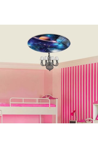 Cam Avize Göbeği | Galaksi Desen | Renkli | Çap50 Galaksi Desen - Renkli