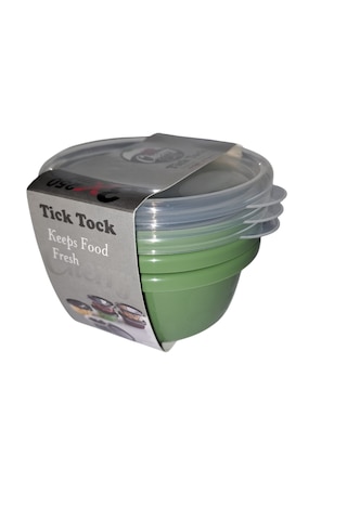 Tick Tock Hava Sızdırmaz Saklama Kabı Yeşil 3'lü Set 3 x 250 ML Yeşil