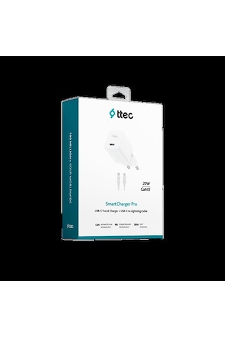 Ttec 2scg20lb Smartcharger Pd 20w Seyahat Hızlı Şarj Aleti+type-c - Lightning 150cm