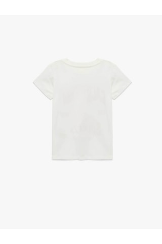 Koton Baskılı Ekru Kız Çocuk T-shirt 6skg10039ak Ekru