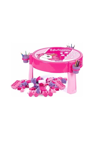 2572 Unıcorn 100 Pcs Bloklu Aktıvıte Masası Montaj Çok Renkli