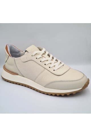 Libero 5144 Kemik Renk Hakiki Deri Erkek Günlük Casual Sneaker Kemik