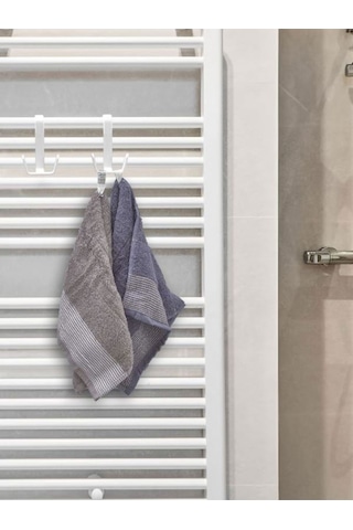4 Adet Havlupan Askısı, Kıyafet Askısı, Kapı Arkası Askısı Radyatör Askısı Banyo Askısı Beyaz Beyaz