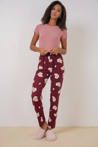 Bigdart 4323 Desenli Pijama Altı - Bordo