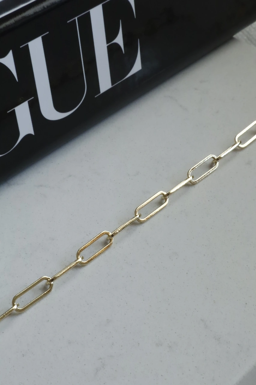 Kadın Kolye Kararmaz 14k Altın Renk Vip Seri İthal Orta Elips Zincir Kolye Altın