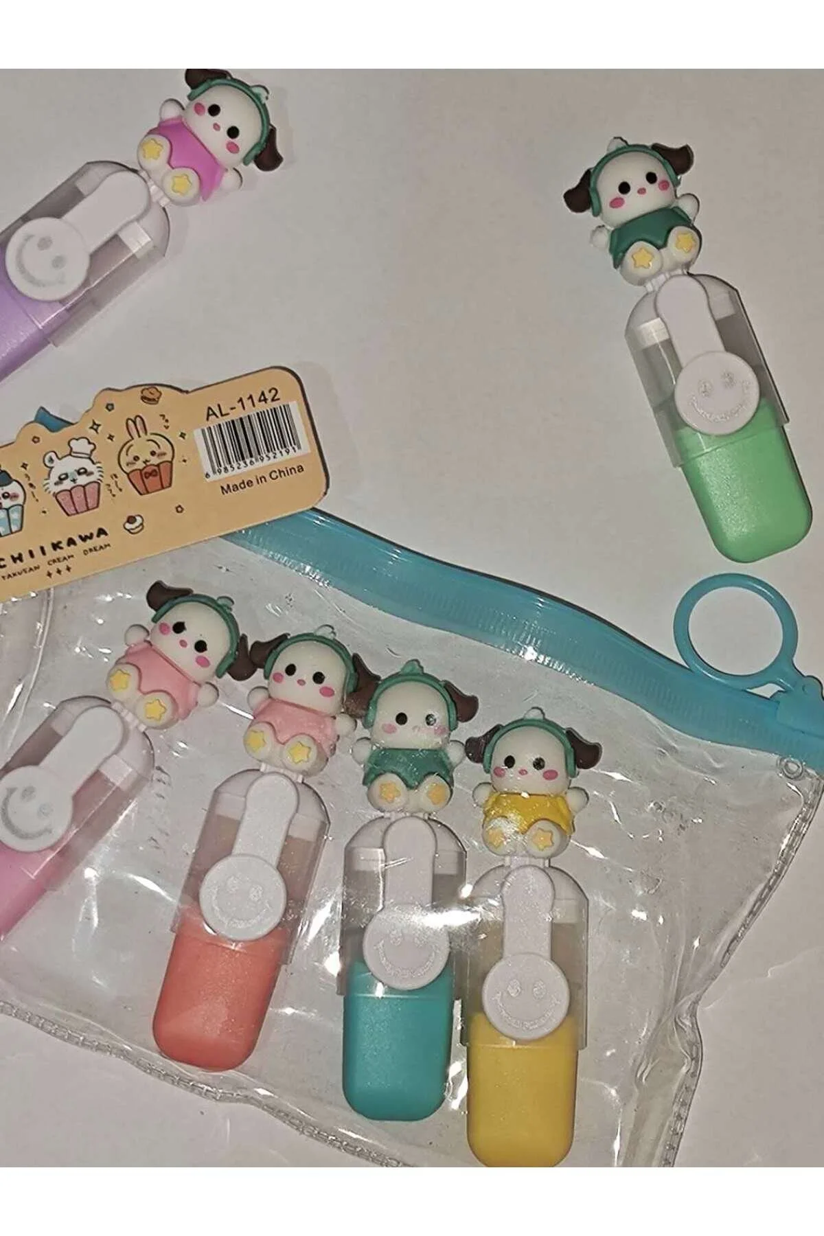 Sevimli Tatlım Mini Renkli Fosforlu Kalem 6'lı Set Çok Renkli