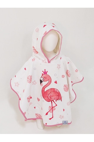 Airycot Flamingo Desenli Çocuk Havlu Panço Beyaz