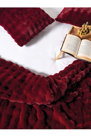 Merinos Dıamond 3 Parça Bubble Comforter Yorgan Seti 220x240 Bordo Bordo Bordo