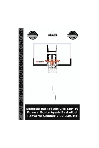 Egzersiz Basket Aktivite Sbp-10 Duvara Monte Ayarlı Basketbol Panya Ve Çember 2,30-3,05 Mt