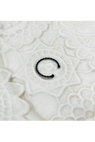 925 Ayar Gümüş Desenli Halka Siyah Kaplama Hızma Tek Adet Siyah