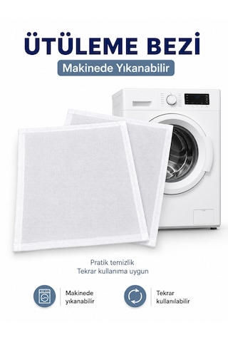 Beylini 2 Adet 33x65 Ütü Filesi Hassas Kumaşlar İçin Yanmaz Isıya Dayanıklı Ütü Bezi Ütüleme Matı Kırışmaz Şeffaf File Ütü Altlığı Beyaz