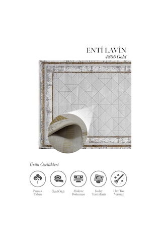 Lavin 4806 Gold Halı - Gold Çerçeveli Oturma Odası Halısı