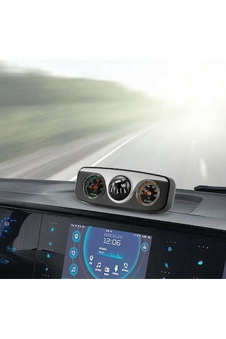 Yaozixa Oto Dekoratif Ünite: 3'ü Bir Arada Pusula + Sicaklık + Nem Ölçer, Araç İç Dekorasyonu Lc-3 İngilizce