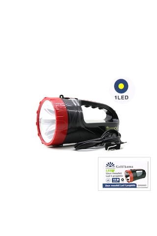 2w Tek Ledli El Feneri Projektör Fiş Şarjlı 2 Kademe Işık Ayarı Gk-6665 5250