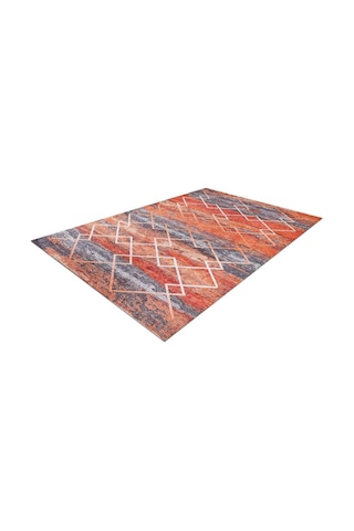 Piksel Halı Turuncu Geometrik Desen Dijital Baskı Halı Çok Renkli