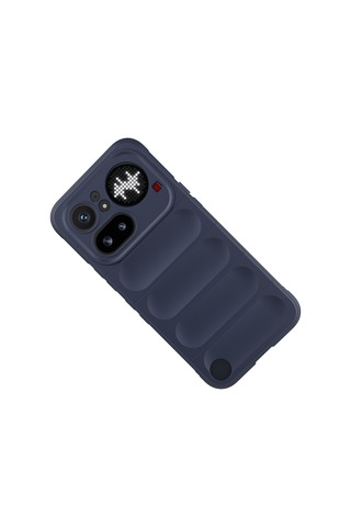 Maks Technology Nothing Phone 4a Pro Kılıf Esnek Tpu Oyuklu Arka Yüzey Tasarımlı Mkst Etnik Silikon Kapak - Lacivert
