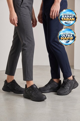 X-step Bağcıklı Hafif Rahat Siyah Unisex Yürüyüş Ve Spor Ayakkabı Sneaker 2032 G Siyah-siyah