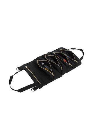 Xiyyadms Siyah Kumaşlı Çok Amaçlı Alet Çantası, 5 Cepli, Fermuar Ve Kanca Tasarımı, Duvar Takma Opsiyonu, Ev, Araba, Dış Mekan Ve Endüstriyel Kullanım İçin Alet Saklama Çantası Siyah