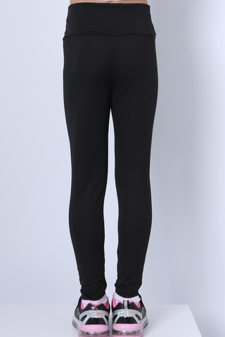 Kız Çocuk Tayt Yüksek Bel Düz Renk Dalgıç Kumaş C2 Siyah