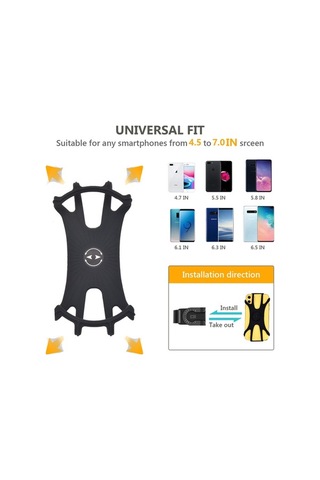 Fortunelane Bisiklet Ve Motosiklet İçin Telefon Tutucu, Gps Navigasyon İçin Sabitleyici, Dışarıda Kullanıma Uygun, 8 Parmaklı Ve Siyah