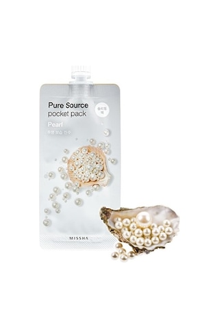 Missha Pure Source Pocket Pack Aydınlatıcı&Nemlendirici İnci Özlü Uyku Maskesi 10 ML (Pearl)