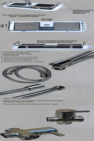 Yeni Nesil Robot Yağmurlama Tepe Duş Başlığı Seti Kare Model Krom