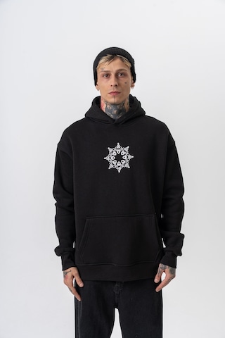 Respire Erkek Itsbyzey Nakışlı Kapüşonlu Oversize Hoodie Siyah