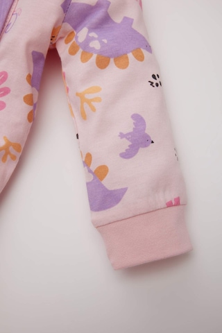 DeFacto Kız Bebek Yenidoğan Dinazor Desenli Ayaklı Uzun Kollu Penye Tulum E6045A5NSPN99 Pembe