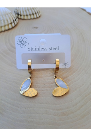 Dali Shop Sallantılı Çelik Kalp Küpe Altın