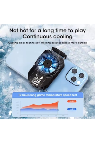 Gaming Cep Telefon Hava Soğutma Fanı Metal Radyatör Soğutucu Mavi