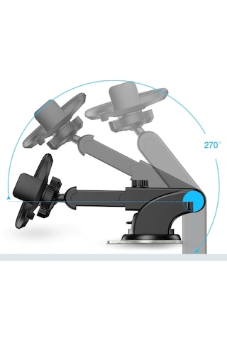 Buffer 360 Derece Dönen Torpido Üstü Uzunluk Ayarlamalı Vantuzlu Teleskopik Araç Telefon Tutucu Diğer