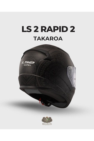 Ls 2 Rapid 2 Takaroa Mat Siyah Kask Açık Kahverengi