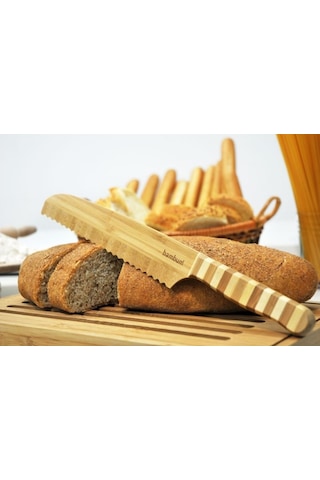 Bambum 33 CM Bambu Tırtıklı Ekmek Kek Bıçağı Bbbct08