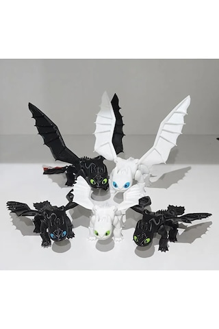 Hayat Ve Sanat Ejderhanı Nasıl Eğitirsin Dişsiz & Işığın Öfkesi /3 Adet Yavru Aile Seti /5 Adet Hareketli Ejderha