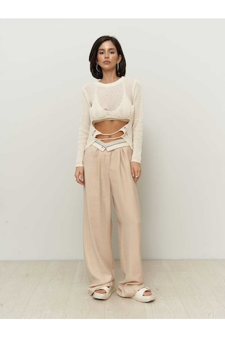 Mai Collection Mai Studios Co. Bohemai Tessa Tencel Bej Palazzo Pantolon Bej