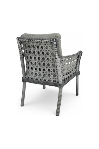 Wellagarden Side Rattan Bahçe Masa Takımı, 7 Kişilik Gri Gri