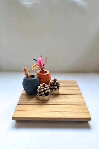 Dekoratif Ham 1. Sınıf Masif Ahşap El Yapımı Sunum Altlığı, Nihal