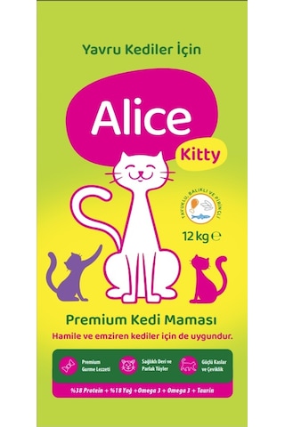Alice Kitty Premium Tavuklu Hypoallergenic Yavru Kedi Maması 12 KG