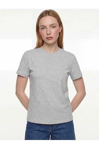 Boxy Fit Kadın Tshirt K.kol Gri